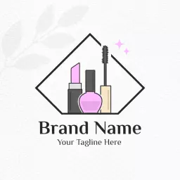 Elegant Pink and Black Makeup Essentials Display Logo Template