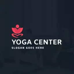 Elegant Pink and Black Yoga Center Promotion Logo Template