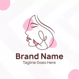 Elegant Pink and Brown Minimalist Makeup Brand Logo Template