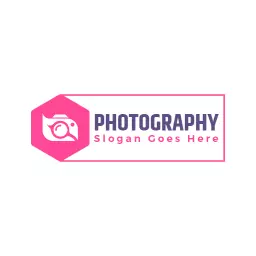 Elegant Pink and Purple Camera Design Showcasing Photography Logo Template