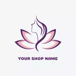 Elegant Pink and Purple Lotus Design Reflecting Beauty Logo Template