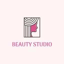 Elegant Pink and White Beauty Studio Logo Design Showcase Logo Template