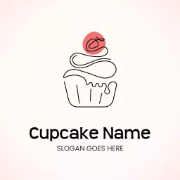 Elegant Pink and White Cupcake Design for Bakeries Logo Template