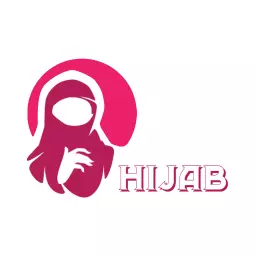 Elegant Pink and White Hijab Design Celebrating Modesty Logo Template