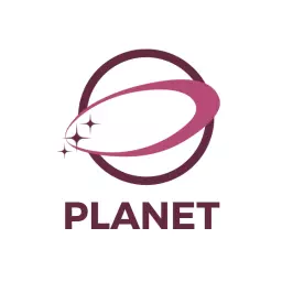 Elegant Pink and White Planet Design for Cosmic Exploration Logo Template