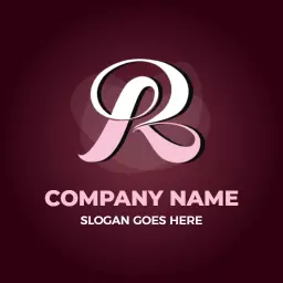 Elegant Pink and White R Letter Design for Branding Logo Template