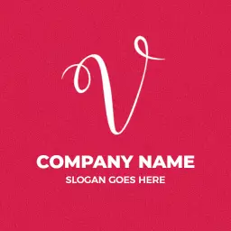 Elegant Pink and White V Letter Design for Branding Logo Template
