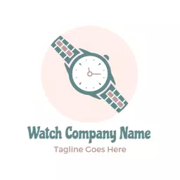 Elegant Pink Background Featuring Timeless Watch Design Logo Template