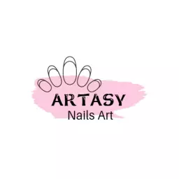 Elegant Pink Background Showcasing Creative Nail Art Logo Template