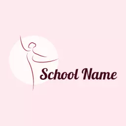Elegant Pink Ballet Dancer Design for Dance School Logo Template