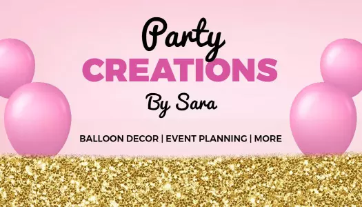 Elegant Pink Balloon Decor Event Planner Business Card Template