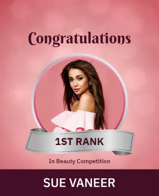 Elegant Pink Beauty Competition Winner Recognition Poster Template