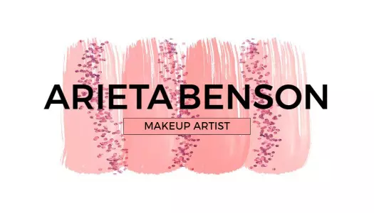 Elegant Pink Brush Stroke Makeup Artist Business Card Template