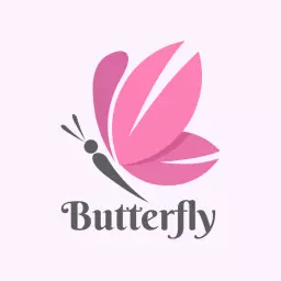 Elegant Pink Butterfly Design Emphasizing Nature's Beauty Logo Template