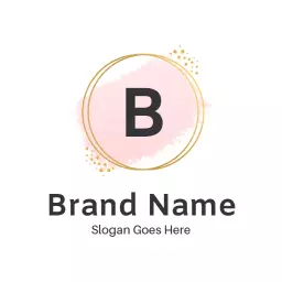 Elegant Pink Circle Design Showcasing Brand Identity Logo Template