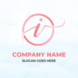 Elegant Pink Circular Design Featuring the I Letter Logo Template