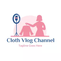 Elegant Pink Design Showcasing Cloth Vlogger Channel Logo Template