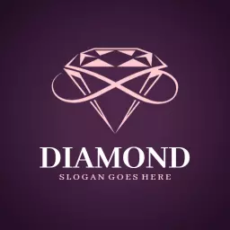 Elegant Pink Diamond Design Representing Luxury Jewelry Logo Template