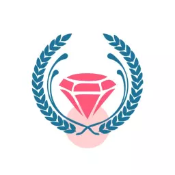 Elegant Pink Diamond Design Surrounded by Laurel Logo Template
