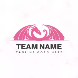 Elegant Pink Dragon Design Representing a Team Spirit Logo Template
