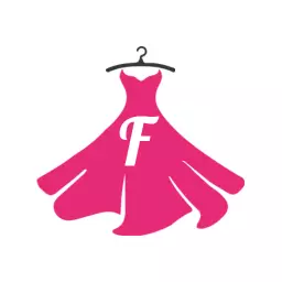 Elegant Pink Dress Design Showcasing Fashion Alphabet Logo Template