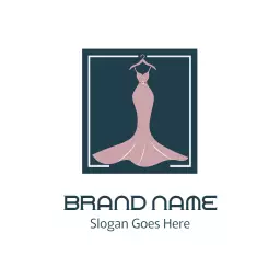 Elegant Pink Evening Dress Design for Clothing Brand Logo Template