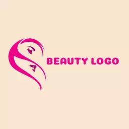 Elegant Pink Female Silhouette Showcasing Beauty Services Logo Template