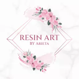 Elegant Pink Floral Design Embracing Resin Art Logo Template