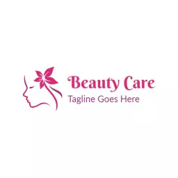 Elegant Pink Floral Design Showcasing Beauty Care Logo Template