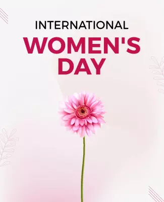 Elegant Pink Floral International Women's Day Poster Template
