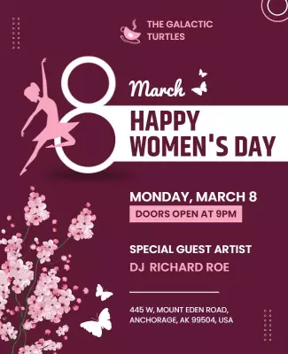 Elegant Pink Floral Women's Day Celebration Poster Template