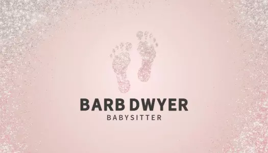 Elegant Pink Footprints Babysitting Business Card Template