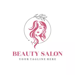 Elegant Pink Hair Design Reflecting Beauty Salon Aesthetics Logo Template