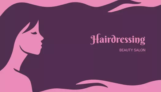 Elegant Pink Hairdressing Beauty Salon Business Card Template