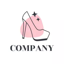 Elegant Pink High Heel Design for Feminine Company Logo Template