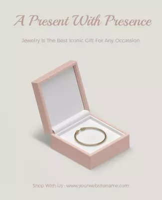Elegant Pink Jewelry Gift Presentation Box Poster Template