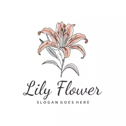 Elegant Pink Lily Flower Design Showcasing Natural Beauty Logo Template