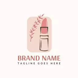 Elegant Pink Lipstick Design Embodying Modern Beauty Logo Template