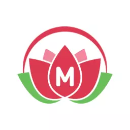 Elegant Pink Lotus Design Featuring Initial Letter M Logo Template