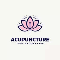 Elegant Pink Lotus Flower Design Represents Acupuncture Logo Template