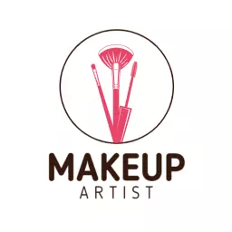Elegant Pink Makeup Brushes for Professional Artist Logo Template