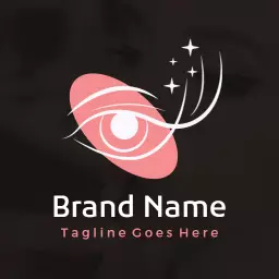 Elegant Pink Makeup Design Featuring Stunning Eye Artwork Logo Template