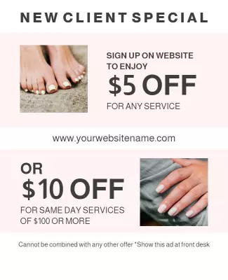 Elegant Pink New Client Special Beauty Service Poster Template