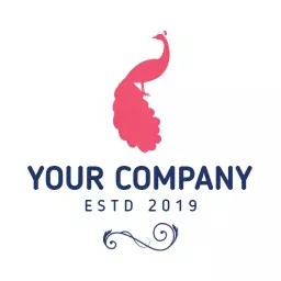Elegant Pink Peacock Design Showcasing Company Identity Logo Template