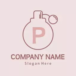 Elegant Pink Perfume Bottle Design for Signature Aroma Logo Template