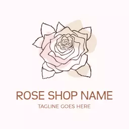 Elegant Pink Rose Illustration for Your Florist Logo Template