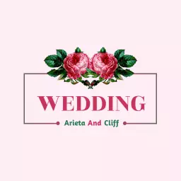 Elegant Pink Roses Highlighting Romantic Wedding Celebration Logo Template