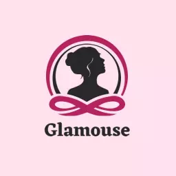 Elegant Pink Silhouette Celebrating Beauty and Glamour Logo Template