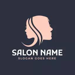 Elegant Pink Silhouette Design for a Modern Salon Logo Template