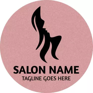 Elegant Pink Silhouette Hair Salon Branding Business Card Template